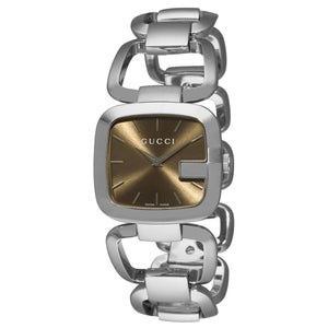 Buy Shop Gucci G Gucci Brown Dial Silver Steel Strap Watch For Women - YA125507 USA Online