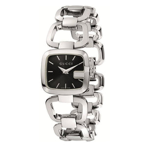 Buy Shop Gucci G Gucci Diamonds Black Dial Silver Steel Strap Watch For Women - YA125406 USA Online