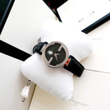 Buy Shop Gucci G Interlocking Black Dial Black Leather Strap Watch For Women - YA133301 USA Online