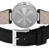 Buy Shop Gucci G Interlocking Black Dial Black Leather Strap Watch For Women - YA133301 USA Online