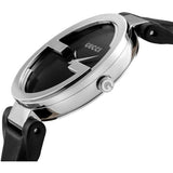 Buy Shop Gucci G Interlocking Black Dial Black Leather Strap Watch For Women - YA133301 USA Online