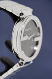 Buy Shop Gucci G Interlocking Black Dial Silver Steel Strap Watch For Women - YA133307 USA Online