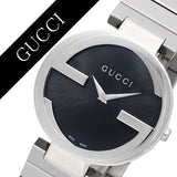 Buy Shop Gucci G Interlocking Black Dial Silver Steel Strap Watch For Women - YA133307 USA Online