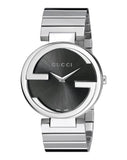 Buy Shop Gucci G Interlocking Black Dial Silver Steel Strap Watch For Women - YA133307 USA Online