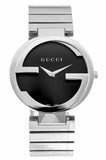 Buy Shop Gucci G Interlocking Black Dial Silver Steel Strap Watch For Women - YA133307 USA Online