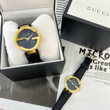 Buy Shop Gucci G Interlocking Grammy Special Edition Black Dial Black Leather Strap Watch For Men - YA133212 USA Online