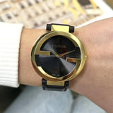 Buy Shop Gucci G Interlocking Grammy Special Edition Black Dial Black Leather Strap Watch For Men - YA133212 USA Online