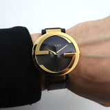 Buy Shop Gucci G Interlocking Grammy Special Edition Black Dial Black Leather Strap Watch For Men - YA133212 USA Online