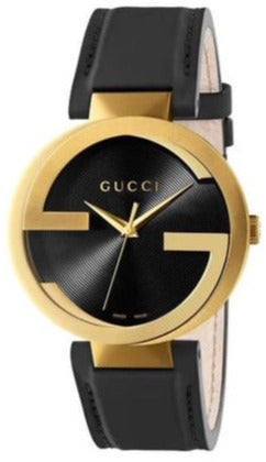 Buy Shop Gucci G Interlocking Grammy Special Edition Black Dial Black Leather Strap Watch For Men - YA133212 USA Online