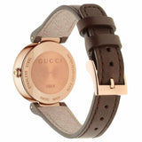 Buy Shop Gucci G Interlocking Mother of Pearl Dial Brown Leather Strap Watch For Women - YA133516 USA Online
