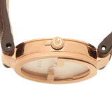 Buy Shop Gucci G Interlocking Mother of Pearl Dial Brown Leather Strap Watch For Women - YA133516 USA Online