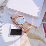 Buy Shop Gucci G Interlocking Mother of Pearl Dial Rose Gold Steel Strap Watch For Women - YA133515 USA Online