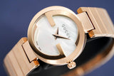 Buy Shop Gucci G Interlocking Mother of Pearl Dial Rose Gold Steel Strap Watch For Women - YA133515 USA Online