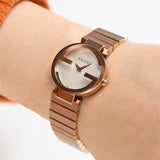 Buy Shop Gucci G Interlocking Mother of Pearl Dial Rose Gold Steel Strap Watch For Women - YA133515 USA Online