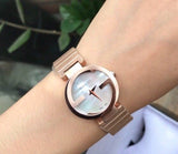 Buy Shop Gucci G Interlocking Mother of Pearl Dial Rose Gold Steel Strap Watch For Women - YA133515 USA Online