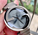 Buy Shop Gucci G Interlocking Quartz Grey Dial Grey Steel Strap Watch For Men - YA133210 USA Online