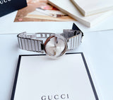 Buy Shop Gucci G Interlocking Silver Dial Silver Steel Strap Watch For Women - YA133308 USA Online