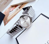 Buy Shop Gucci G Interlocking Silver Dial Silver Steel Strap Watch For Women - YA133308 USA Online
