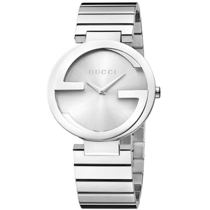 Buy Shop Gucci G Interlocking Silver Dial Silver Steel Strap Watch For Women - YA133308 USA Online