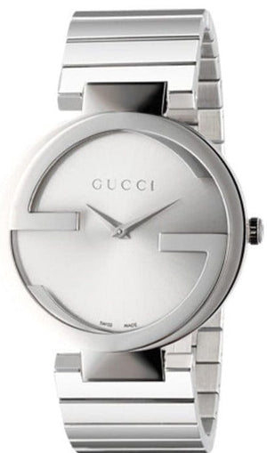 Buy Shop Gucci G Interlocking Silver Dial Silver Steel Strap Watch For Women - YA133308 USA Online