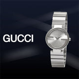 Buy Shop Gucci G Interlocking Silver Dial Silver Steel Strap Watch For Women - YA133503 USA Online