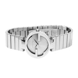Buy Shop Gucci G Interlocking Silver Dial Silver Steel Strap Watch For Women - YA133503 USA Online