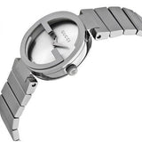 Buy Shop Gucci G Interlocking Silver Dial Silver Steel Strap Watch For Women - YA133503 USA Online