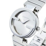 Buy Shop Gucci G Interlocking Silver Dial Silver Steel Strap Watch For Women - YA133503 USA Online
