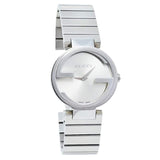Buy Shop Gucci G Interlocking Silver Dial Silver Steel Strap Watch For Women - YA133503 USA Online