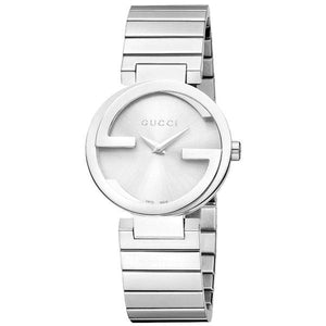 Buy Shop Gucci G Interlocking Silver Dial Silver Steel Strap Watch For Women - YA133503 USA Online