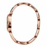 Gucci G Ladies Diamonds Black Dial Rose Gold Steel Strap Watch For Women - YA125512