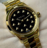 Buy Shop Gucci G Timeless 18K Gold Black Dial Gold Steel Strap Watch for Women - YA1265037 USA Online