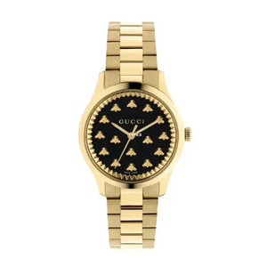 Buy Shop Gucci G Timeless 18K Gold Black Dial Gold Steel Strap Watch for Women - YA1265037 USA Online