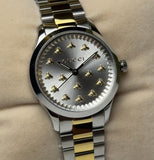 Buy Shop Gucci G Timeless 18K Gold Silver Dial Two Tone Steel Strap Watch for Women - YA1265032 USA Online