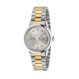 Buy Shop Gucci G Timeless 18K Gold Silver Dial Two Tone Steel Strap Watch for Women - YA1265032 USA Online