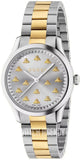 Buy Shop Gucci G Timeless 18K Gold Silver Dial Two Tone Steel Strap Watch for Women - YA1265032 USA Online