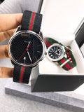 Buy Shop Gucci G Timeless Analog Quartz Black Dial Black NATO Strap Watch For Men - YA126321 USA Online