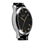 Buy Shop Gucci G Timeless Automatic Black Dial Black Leather Strap Watch For Women - YA126469 USA Online