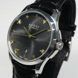Buy Shop Gucci G Timeless Automatic Black Dial Black Leather Strap Watch For Women - YA126469 USA Online