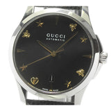 Buy Shop Gucci G Timeless Automatic Black Dial Black Leather Strap Watch For Women - YA126469 USA Online