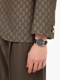 Buy Shop Gucci G Timeless Automatic Blue Dial Black Leather Strap Watch For Men - YA126347 USA Online