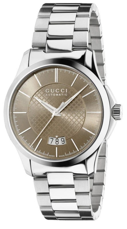 Buy Shop Gucci G Timeless Automatic Brown Dial Silver Steel Strap Watch For Women - YA126431A USA Online