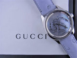 Buy Shop Gucci G Timeless Automatic Mother of Pearl Dial Blue Leather Strap Watch For Women - YA1264113 USA Online