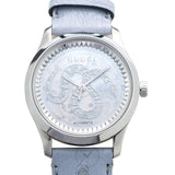 Buy Shop Gucci G Timeless Automatic Mother of Pearl Dial Blue Leather Strap Watch For Women - YA1264113 USA Online