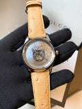 Buy Shop Gucci G Timeless Automatic Mother of Pearl Dial Brown Leather Strap Watch For Women - YA1264112 USA Online