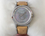 Buy Shop Gucci G Timeless Automatic Mother of Pearl Dial Brown Leather Strap Watch For Women - YA1264112 USA Online