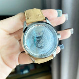 Buy Shop Gucci G Timeless Automatic Mother of Pearl Dial Brown Leather Strap Watch For Women - YA1264112 USA Online