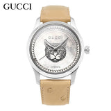 Buy Shop Gucci G Timeless Automatic Mother of Pearl Dial Brown Leather Strap Watch For Women - YA1264112 USA Online