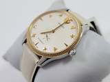 Buy Shop Gucci G Timeless Automatic Silver Dial Beige Leather Strap Watch For Men - YA126348 USA Online