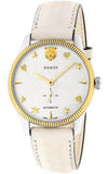 Buy Shop Gucci G Timeless Automatic Silver Dial Beige Leather Strap Watch For Men - YA126348 USA Online